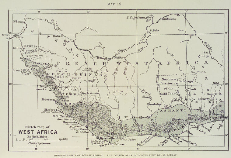 Sketch map of West Africa : showing limits of forest region