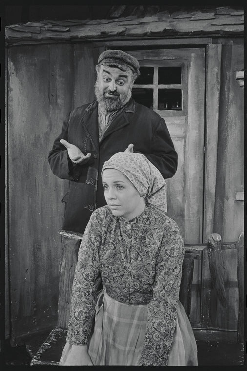 Joe Cusanelli and Laura Stuart in the stage production Fiddler on the Roof