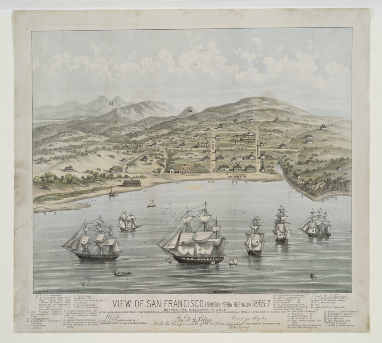 View of San Francisco, formerly Yerba Buena, 1846-7 before the discovery of gold.