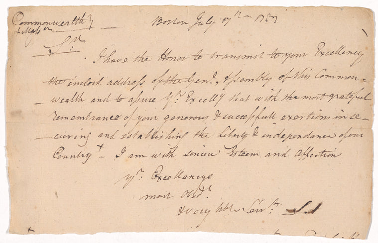 Letter to [George Washington]