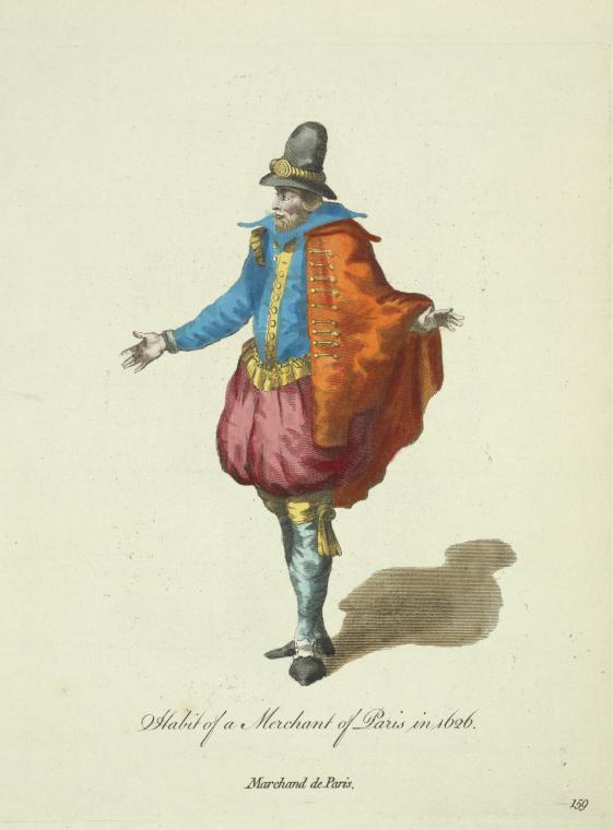 Habit of a merchant of Paris in 1626. Marchand de Paris.