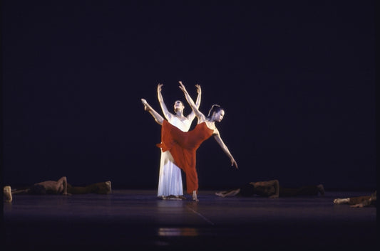 Yuriko Kimura in red and Peggy Lyman in white, in a Martha Graham production of "Diversion of Angels" (New York)