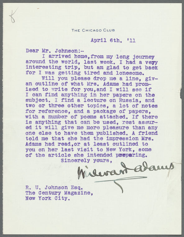 Adams, Milward
