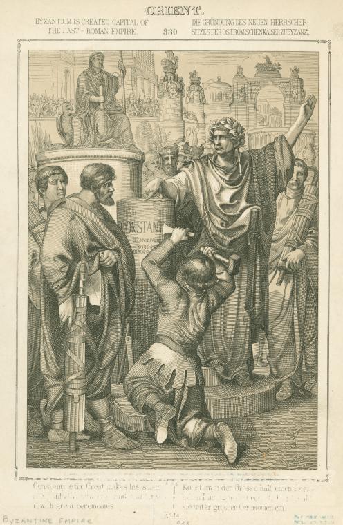 Constantine the Great makes his solemn entry into the new city and consecrates it with great ceremony