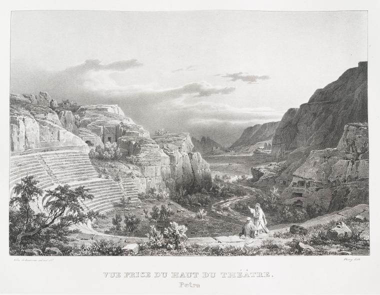 Vue prise du haut du théâtre (Petra).