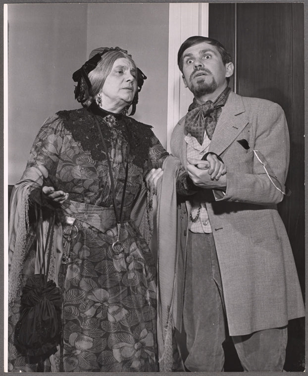 Michael Strong and unidentified in the 1956 stage production A Month in the Country