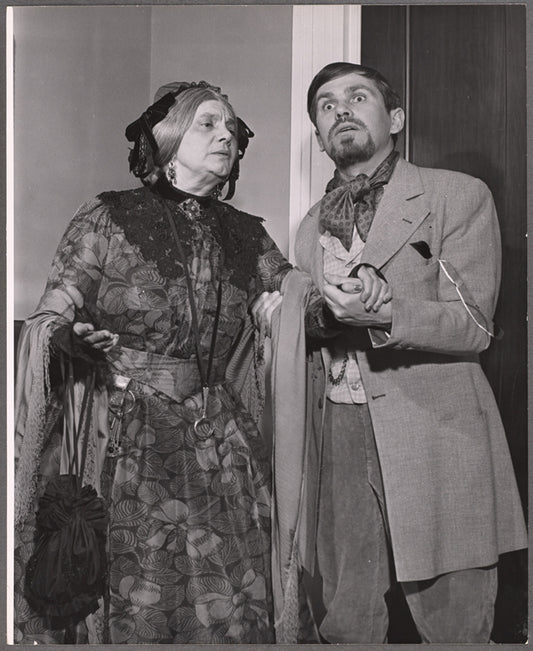 Michael Strong and unidentified in the 1956 stage production A Month in the Country