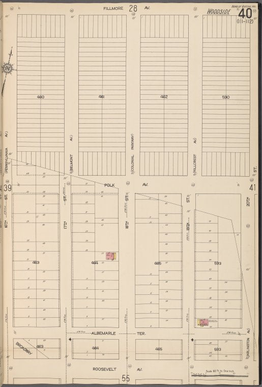 Queens V. 10, Plate No. 40 [Map bounded by Fillmore Ave., 20th St., Roosevelt Ave., 16th St.]