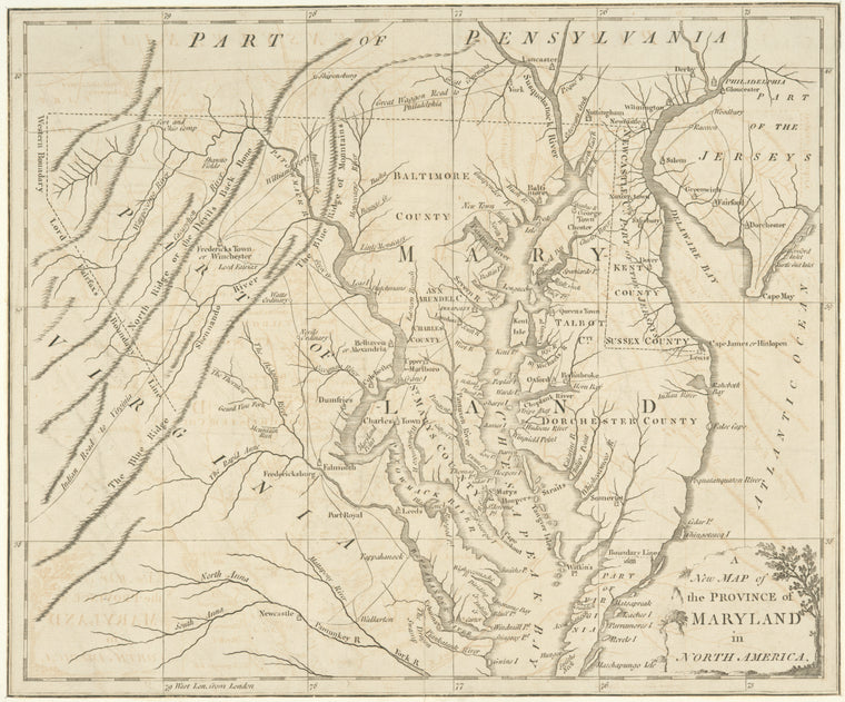 A New map of the province of Maryland in North America.