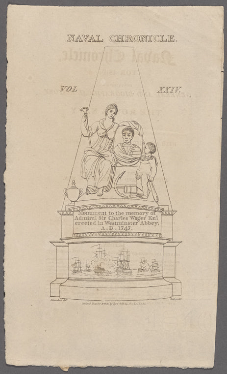 Monument to the memory of Admiral Sir Charles Wagner Knt. erected in Westminster Abbey, A.D. 1747.