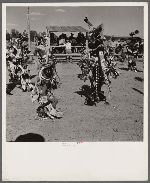 Crow Indian dance at annual fair. Crow Agency, Montana.
