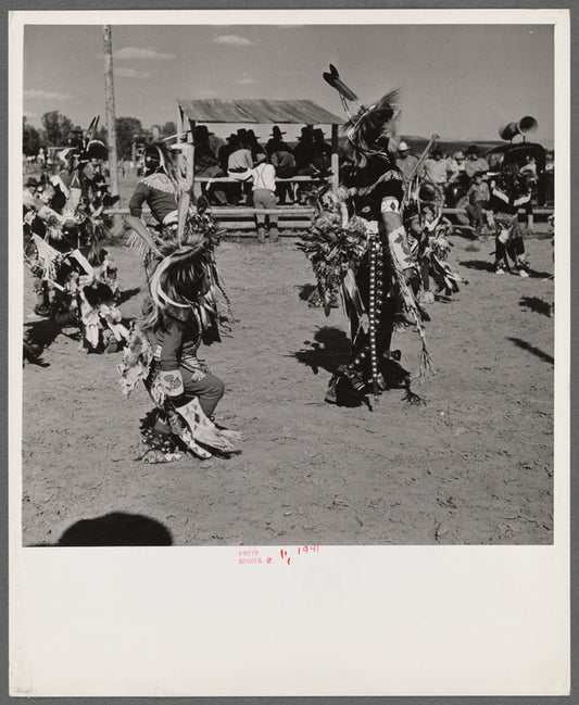 Crow Indian dance at annual fair. Crow Agency, Montana.