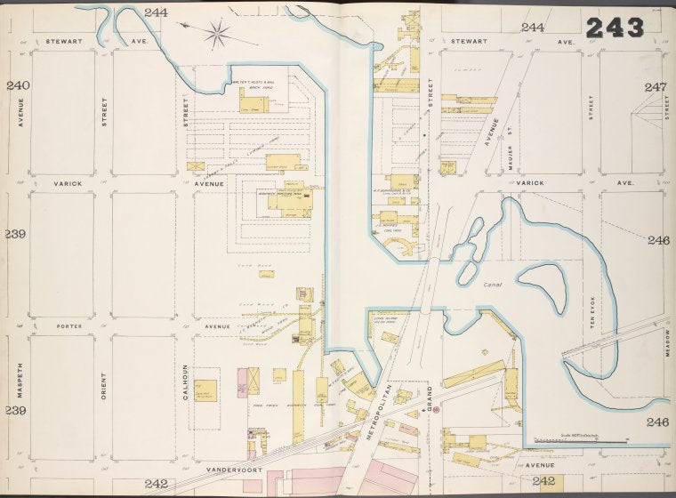 Brooklyn, V. 9, Double Page Plate No. 243 [Map bounded by Stewart Ave., Meadow St., Vandervoort Ave., Maspeth Ave.]