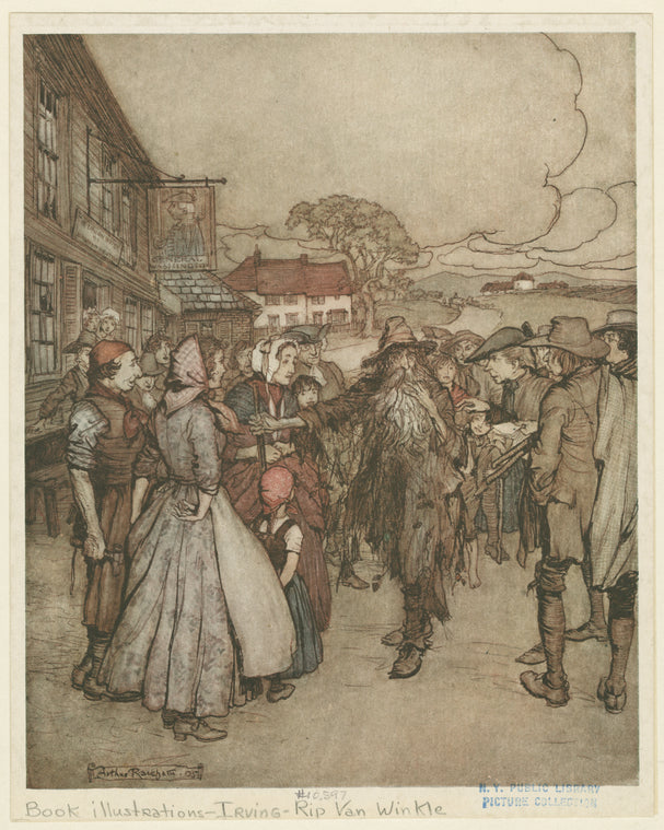 "They crowded round him, eyeing him from head to foot with great curiosity."