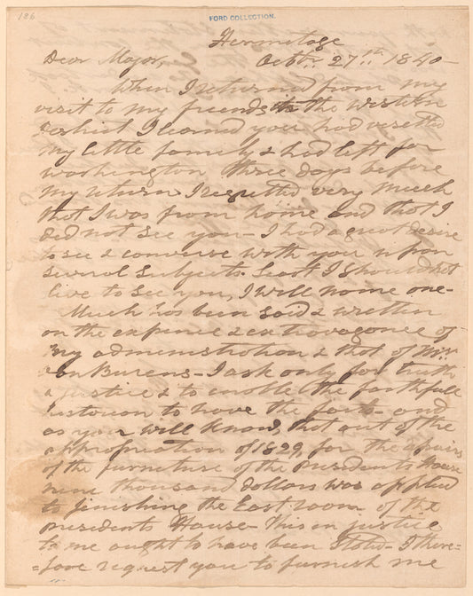 Andrew Jackson to William B. Lewis