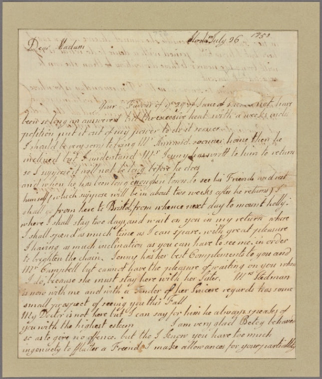 Letter to Mrs. Campbell, Burlington
