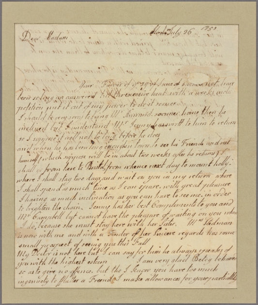 Letter to Mrs. Campbell, Burlington
