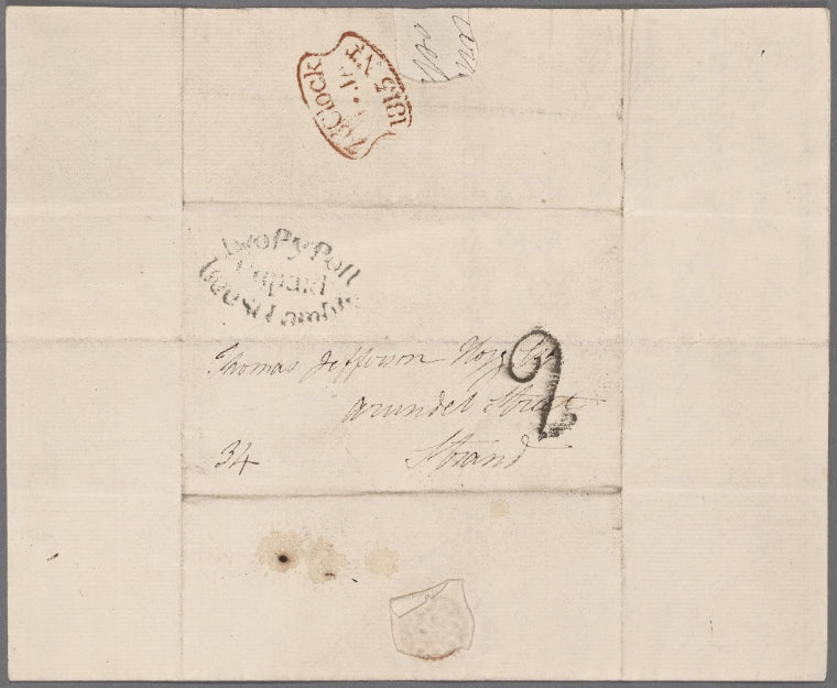 Autograph letter signed to Thomas Jefferson Hogg, 1 January 1815
