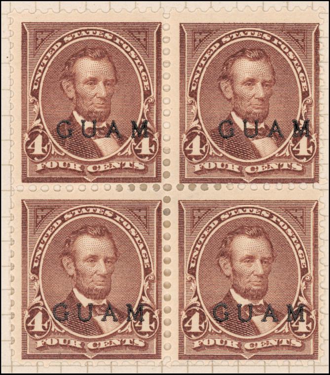 4c lilac brown Lincoln block of four