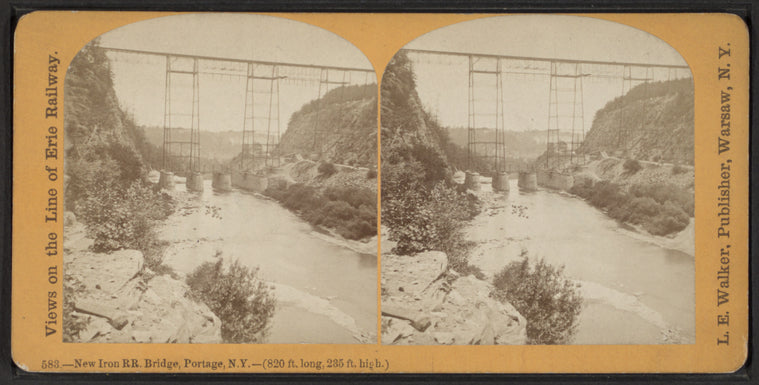 New Iron R.R. Bridge, Portage, N.Y. (820 feet long, 280 feet high.)
