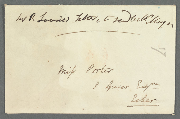 Sir Peter Laurie to Jane Porter, autograph letter signed