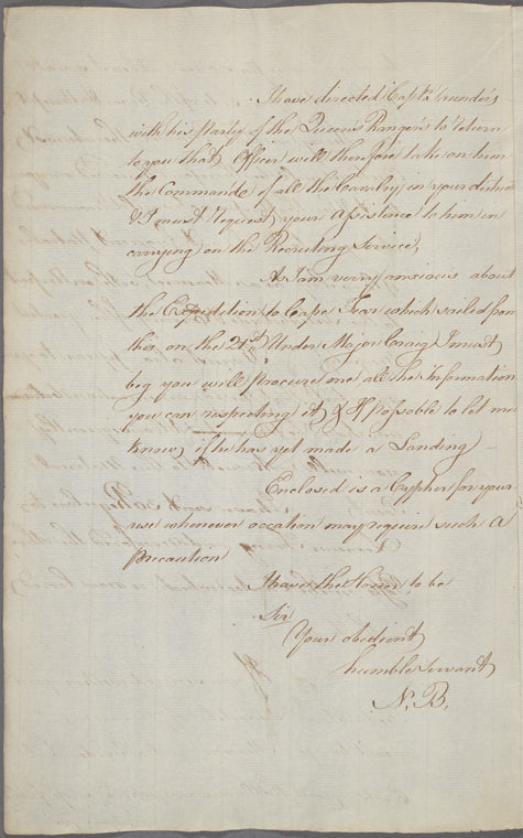 Letter to [Lt. Col. George Campbell, Georgetown?]