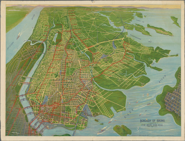 Panorama of the Borough of the Bronx issued by the Bronx Home News.