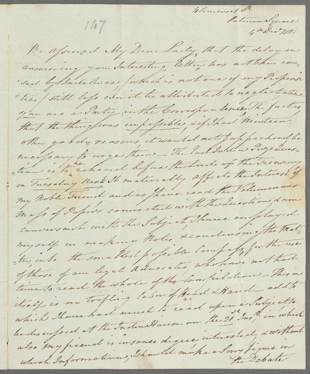 Sir John Doyle to Jane Porter, autograph letter signed