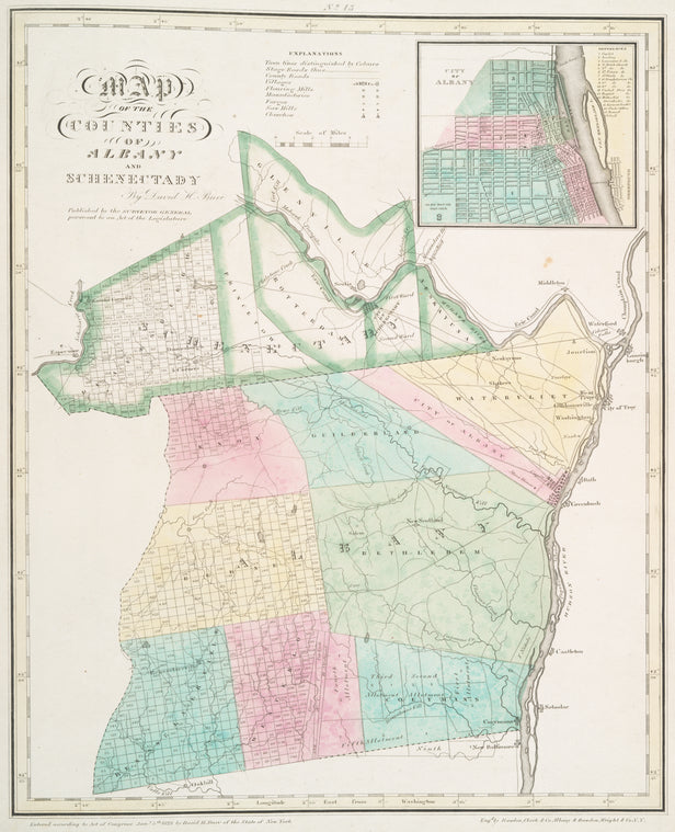 Map of the counties of Albany and Schenectady