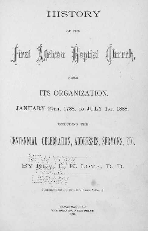 History of the First African Baptist Church