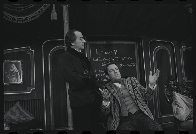 Martin Gabel and Fritz Weaver in the stage production Baker Street