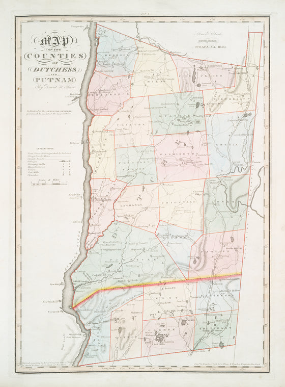 Map of the counties of Dutchess and Putnam