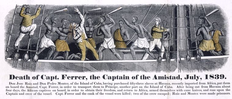 Death of Captain Ferrer, the Captain of the Amistad, July 1839.