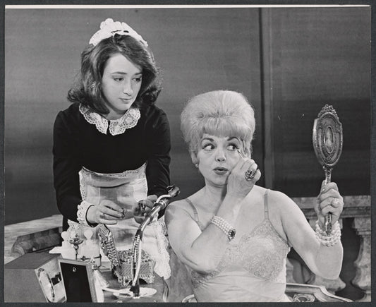 Maria Tucci and Hermione Baddeley in the stage production The Milk Train Doesn't Stop Here Anymore