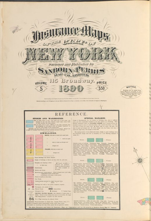 Insurance maps of the City of New York. Surveyed and published by Sanborn-Perris Map Co., Limited, 115 Broadway, 1890. Volume 5.
