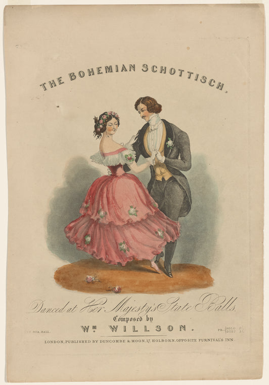 Ballroom dancing on British and American 19th-century music covers