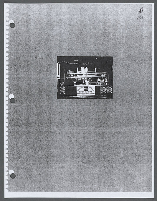 Photocopy of photograph: Souvlaki Pizza