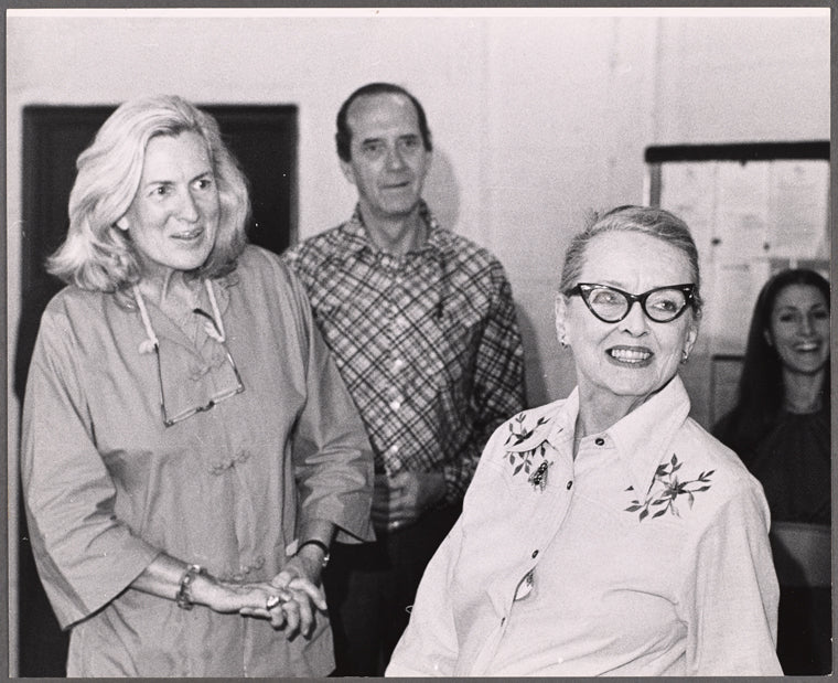 Anne Francine, Lee Goodman, Bette Davis and unidentified in rehearsal for the pre-Broadway tryout of the stage production Miss Moffat
