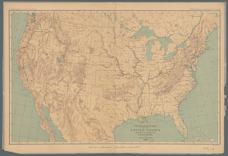 Topographical map of the United States prepared as a basis for illustrations of the 10th census, 1880: Tenth census of the United States