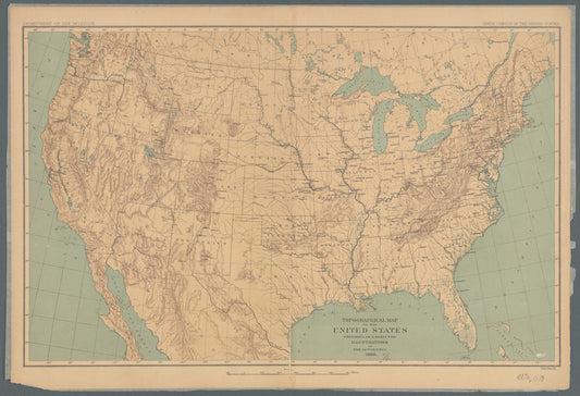 Topographical map of the United States prepared as a basis for illustrations of the 10th census, 1880: Tenth census of the United States