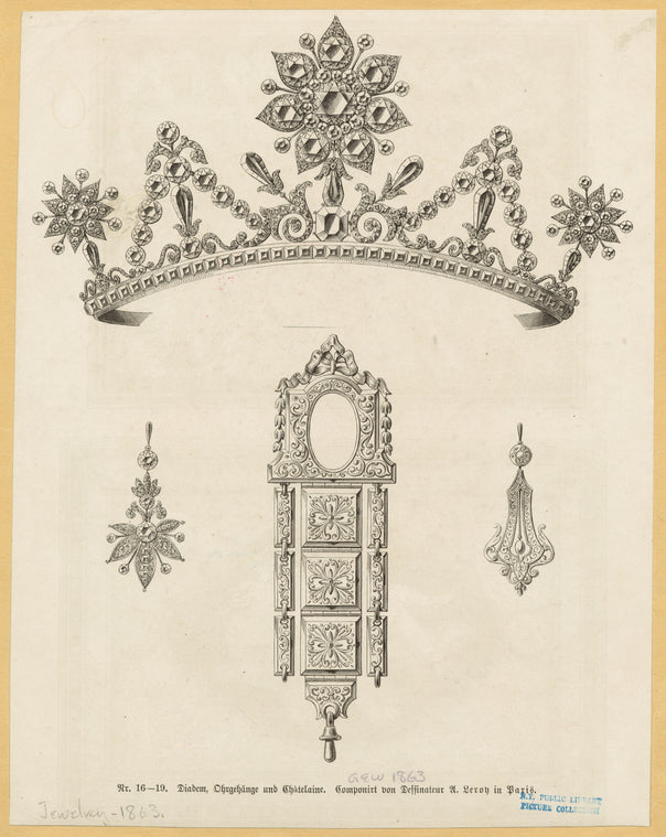 Diadem, Ohrgehänge und Châtelaine