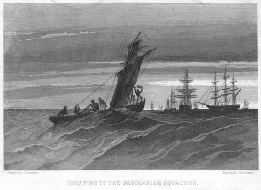 Escaping to the blockading squadron.