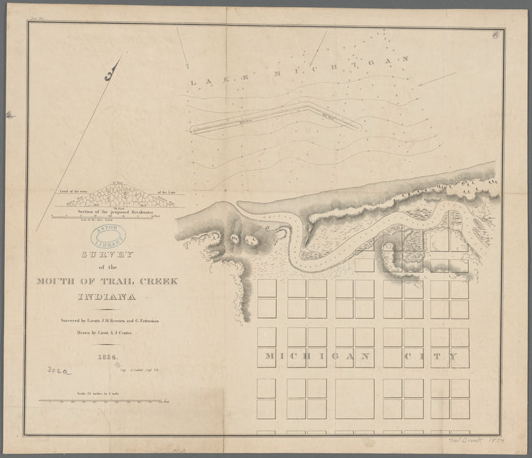 Survey of the mouth of Trail Creek, Indiana