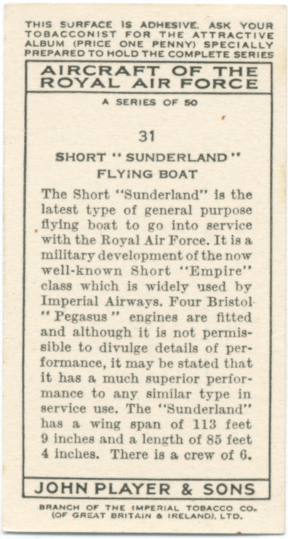 Short 'Sunderland' flying boat.
