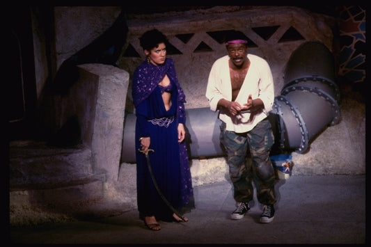 Actors Judy Kaye & Alan Weeks in a scene fr. the Broadway musical "Oh, Brother!." (New York)