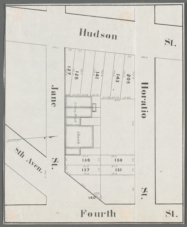 Hudson Street, Horatio Street, Jane Street, Fourth Street, 8th Avenue