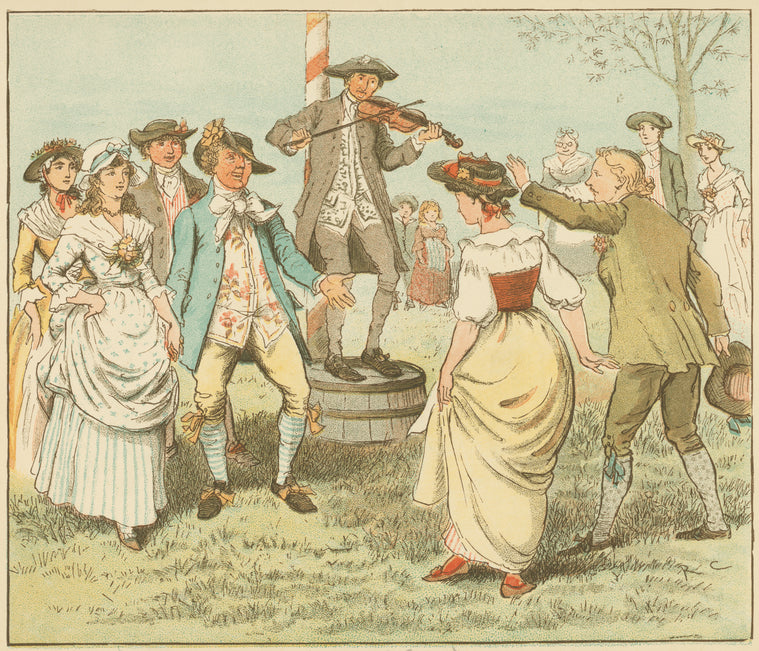 The fiddler then began to play the tune again, and every girl did trip it, trip it, to the men
