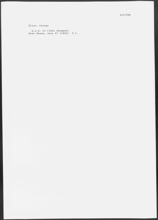 [Chapman], [John]. ALS to