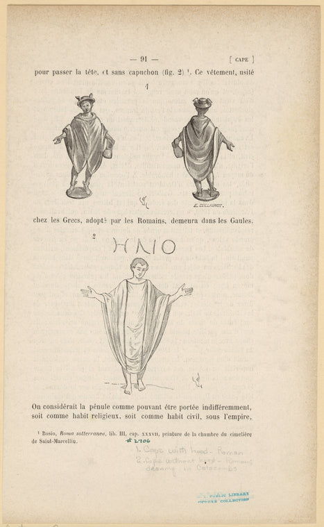 Cape with hood, Roman ; Cape without hood, Roman