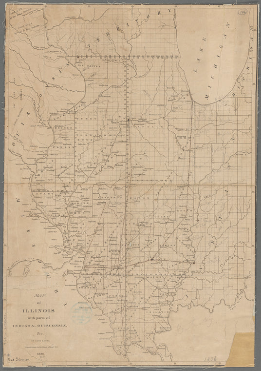 Map of Illinois with parts of Indiana, Ouisconsin, &c.